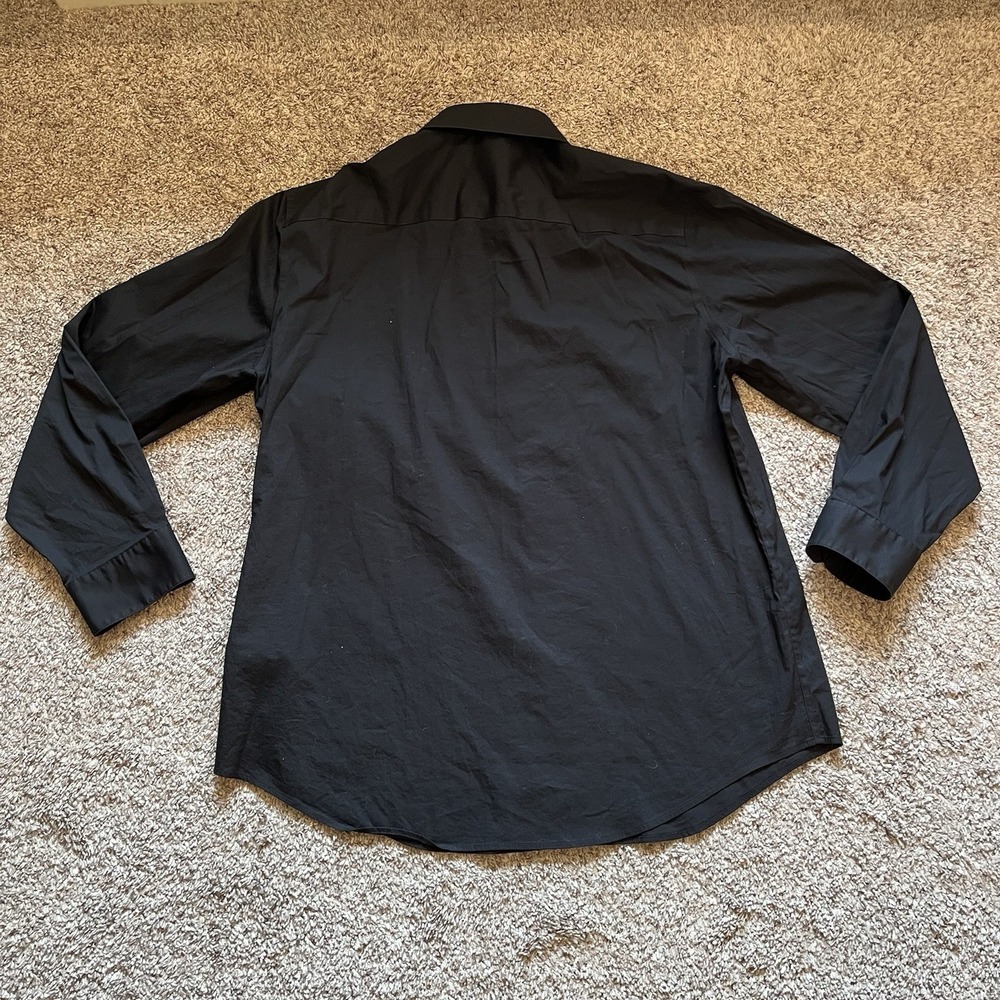 Alfani Dress Shirt Men's XL 17-17.5 34-35 Black Slim Fit Button Up Long Sleeves - Picture 2 of 11